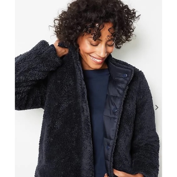 J.Jill reversible Sherpa navy jacket - Picture 5 of 9